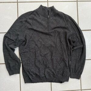 Banana Republic Gray Merino Wool Quarter-Zip Sweater size XXL